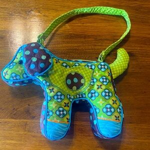 NWOT SASSY PET SAKS by ©DOUGLAS Poofy Puppy Dog Plush PURSE